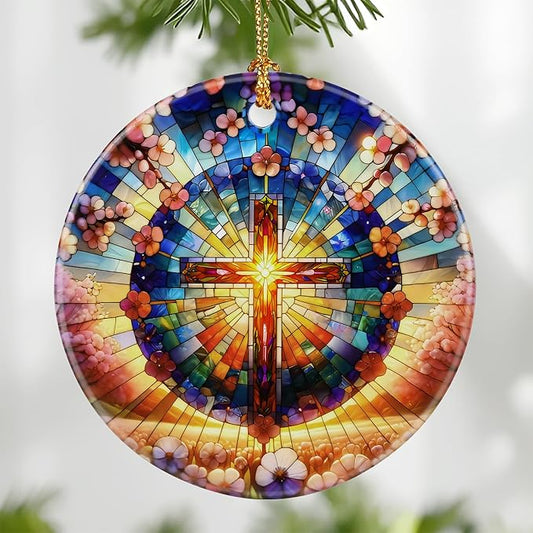 Christmas Ornaments, Catholic Cross Ornaments, Religious Christmas Decorations & Christian Home Decor | Religious Gift, Christian Gift, Spiritual Gifts, Boho Mandala Cross Ornament Gifts