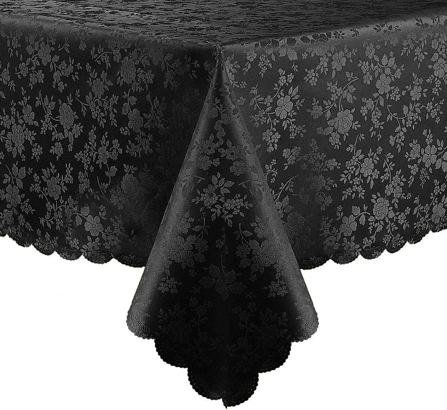 Smiry Rectangle Table Cloth, Waterproof Heavy Duty Vinyl Tablecloths, Wipeable Washable Table Cover for Kitchen and Dining Room (Black, 60" X 102")