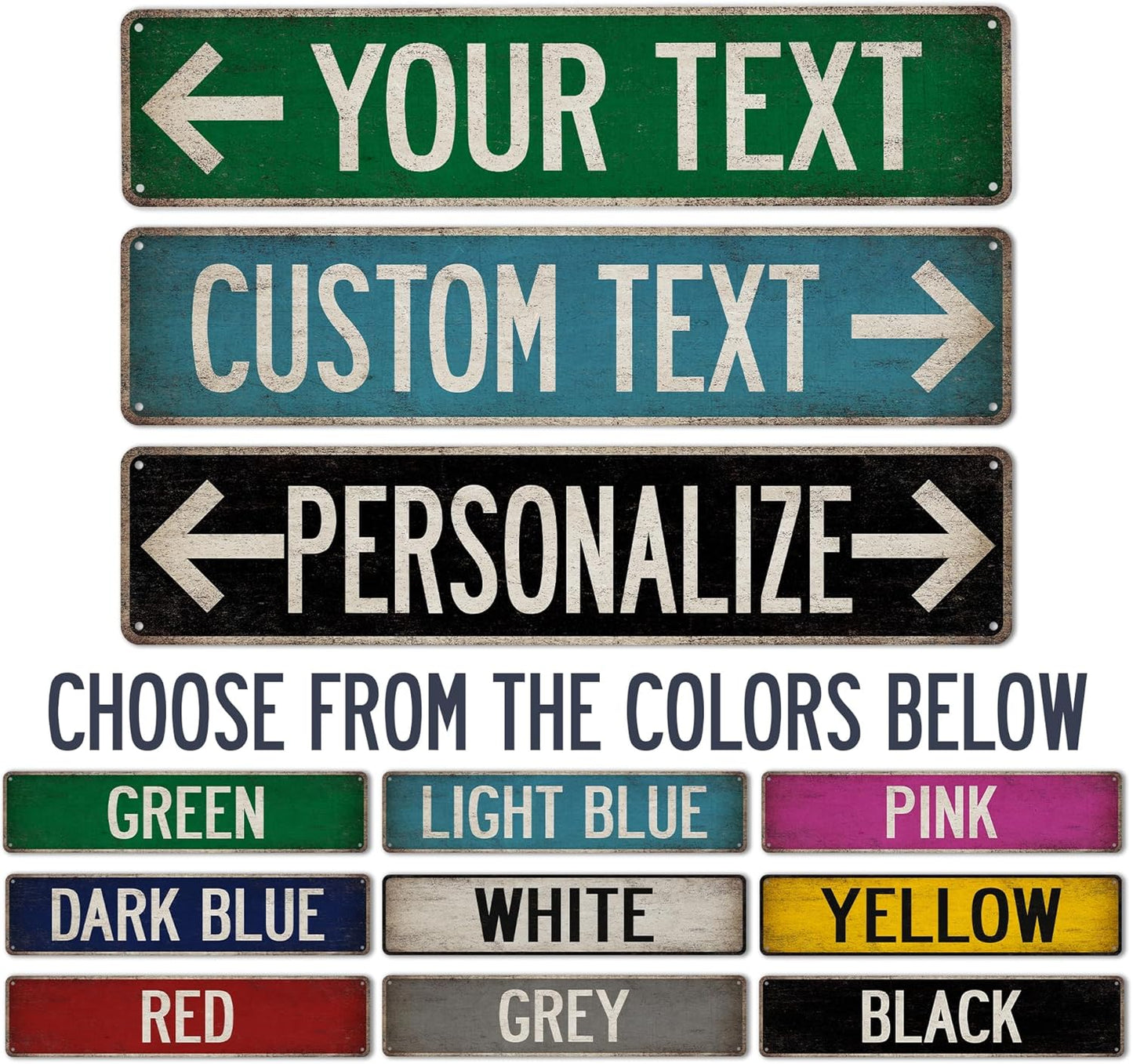 Custom Vintage Street Sign Personalized Directional Signs - Made In USA - Custom Text Personalized Gifts For Men Novelty Street Signs 104180012001