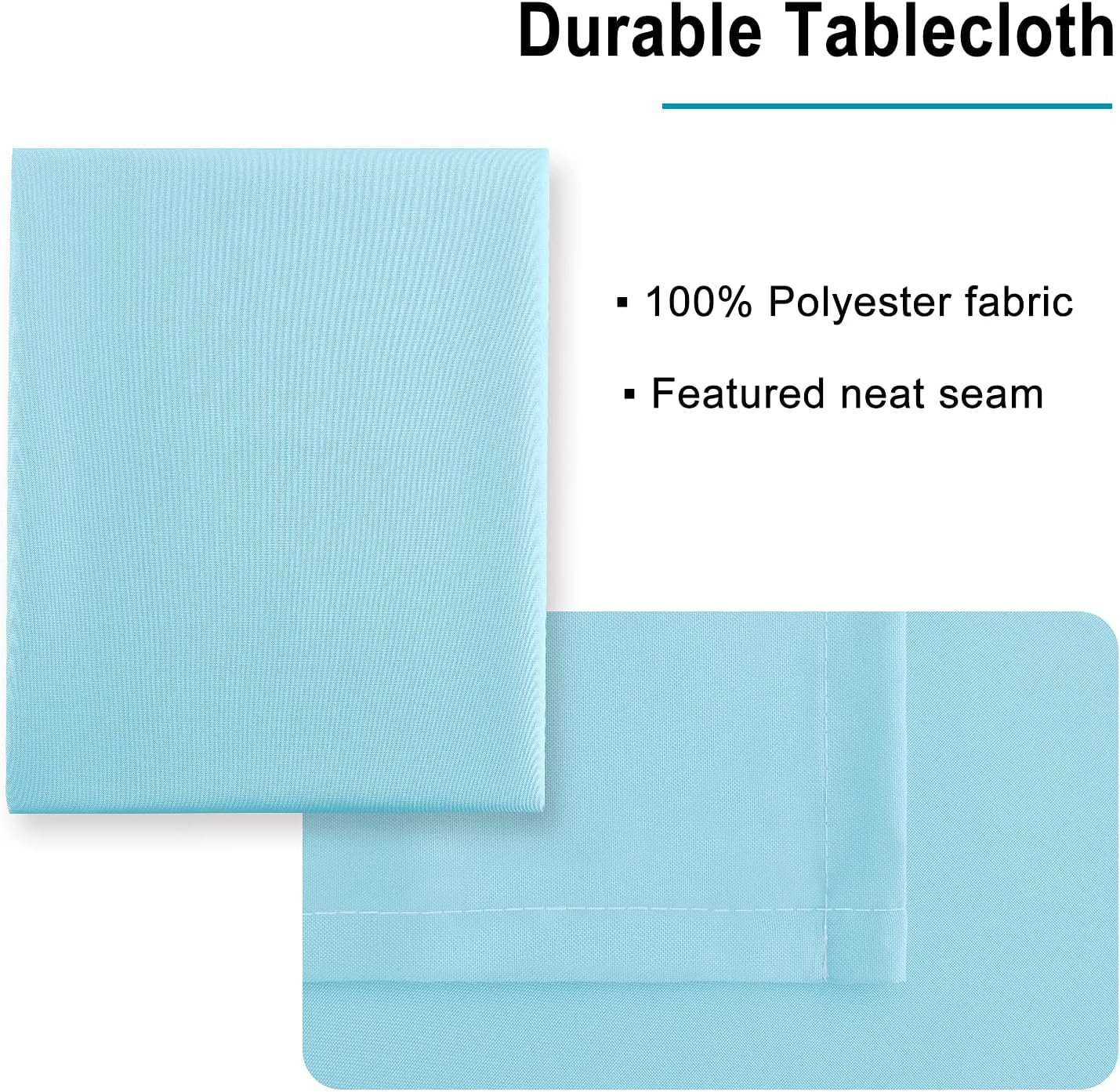 Hiasan Square Tablecloth - Spillproof and Waterproof Washable Table Cloth for Dining Room Kitchen Birthday Party, 30 x 30 Inch, Sky Blue