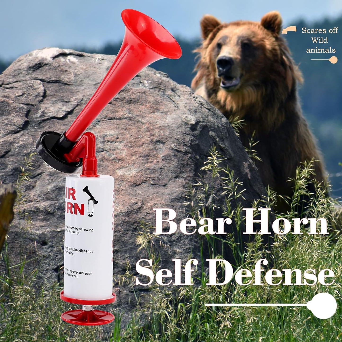 2Pcs Handheld Air Horn, Aluminum Portable Handheld Air Pump Horn, Loud Noise Maker Safety Horn for Boats Cars Sporting Events Camping Reusable Eco-Friendly (Handheld air horn 2pcs)