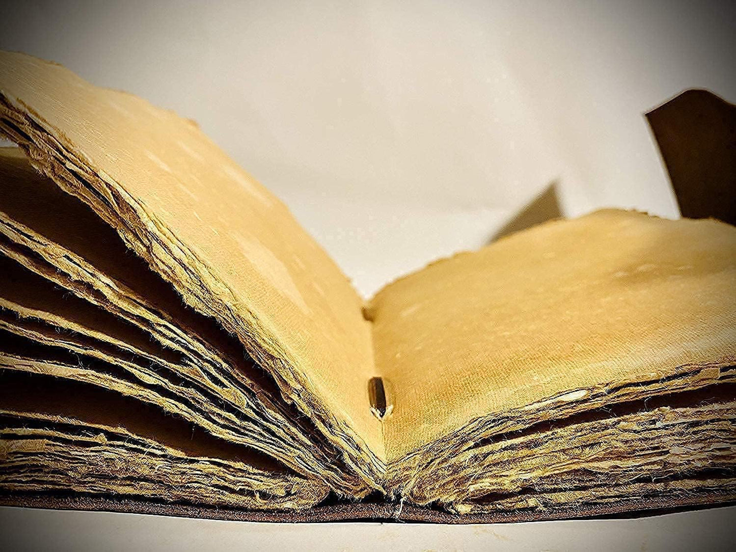 cuero 3 Moon Blue Lapiz Embossed Vintage Leather Journal | 240 Pages of Antique Handmade Deckle Edge Vintage Paper, Leather Sketchbook, Drawing Journal, Great Gift (6 inch by 8 inch, black)