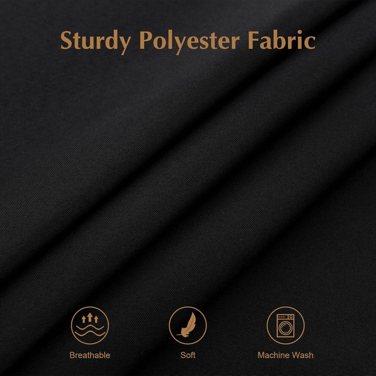 2 Pack Round Table Cloth 48 Inch Black Tablecloth Washable Polyester Solid Dining Table Cover for Birthday Party Dinner Holiday Outdoor Indoor