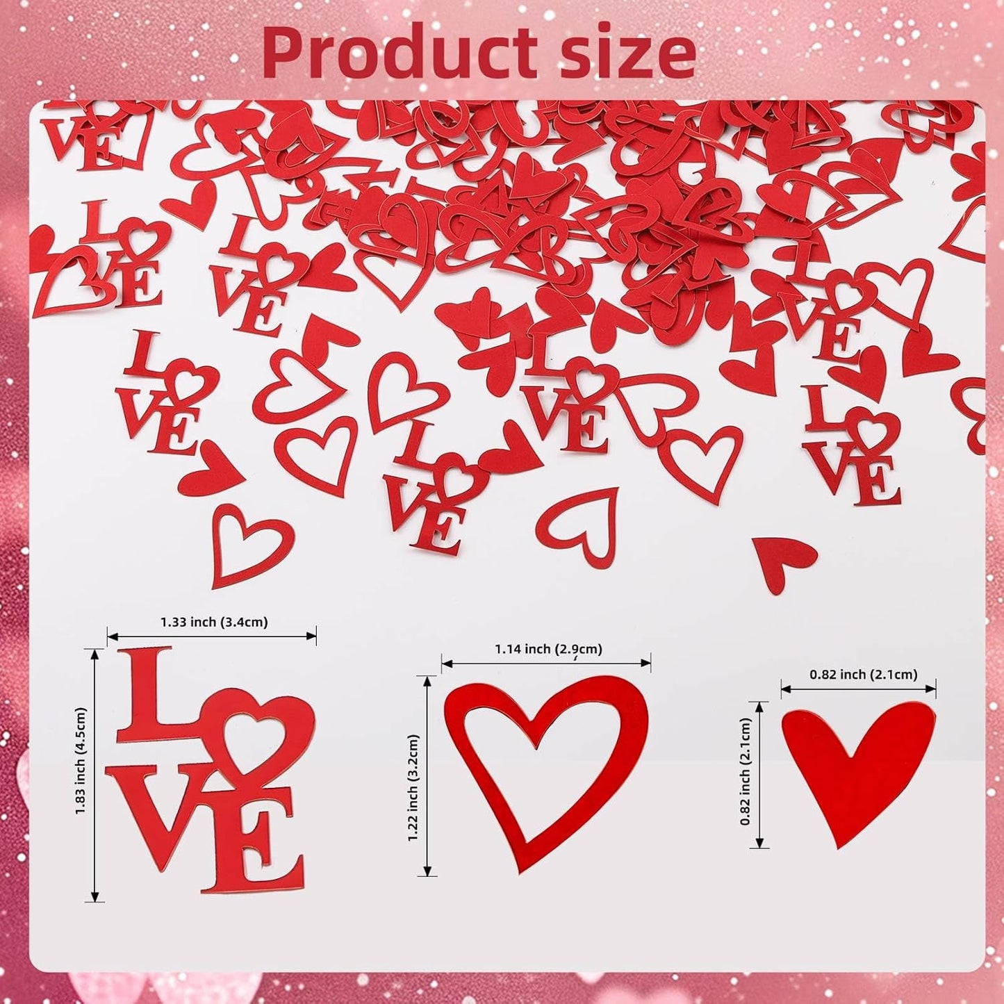 200 Pcs Red Heart Paper Confetti Love Confetti for Valentine's Day Wedding Baby Shower Birthday Party Table Decoration Supplies
