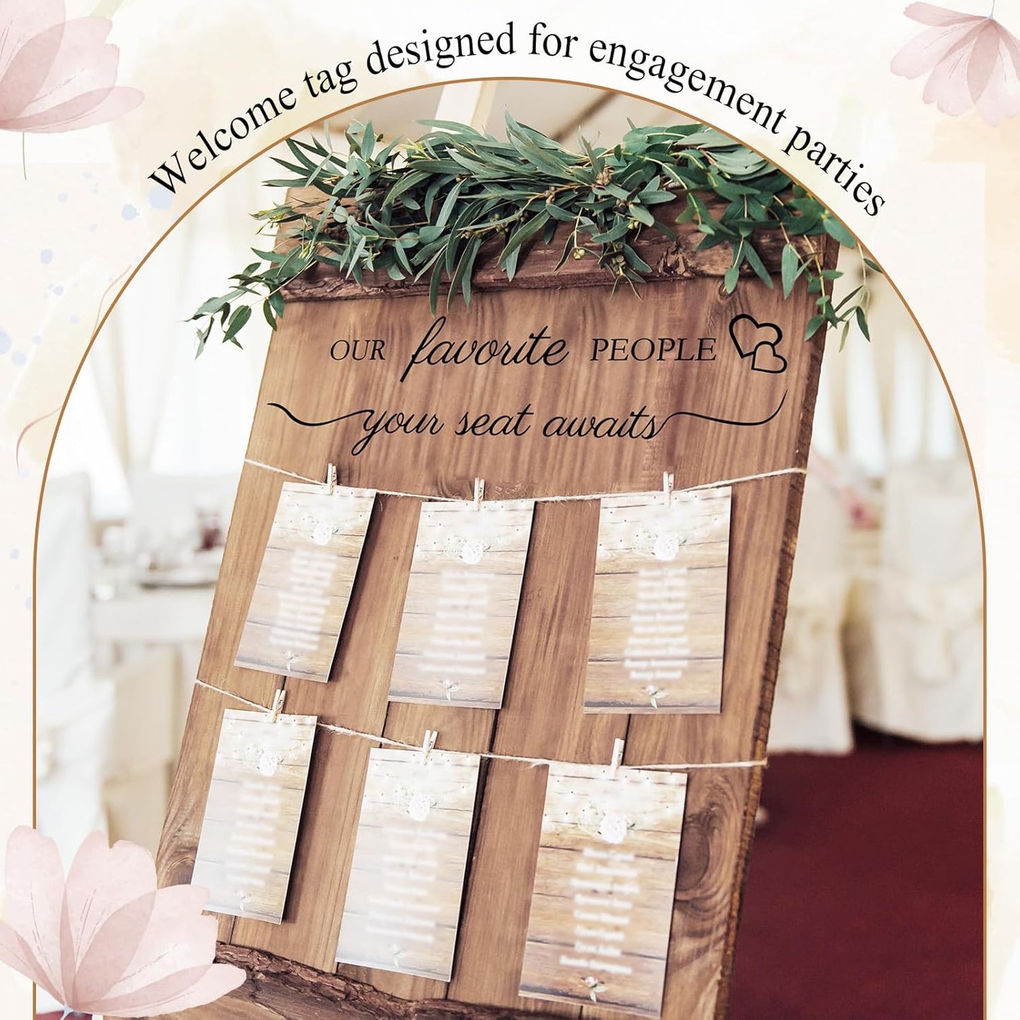 3 Pcs Wedding Seating Chart Decal Stickers DIY Our Favorite People Your Seat Awaits Vinyl Decal Wedding Sign Decor Seating Chart Board Mirror Stickers(Black)