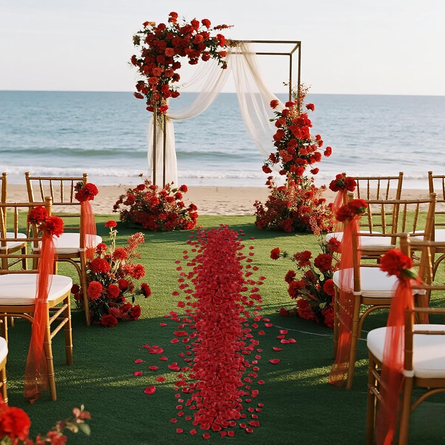 1000 Pcs Red Rose Petals Artificial Silk Flower Petals Romantic Decorations for Wedding Engagement Birthday Event Anniversary Party Backdrop Supplies