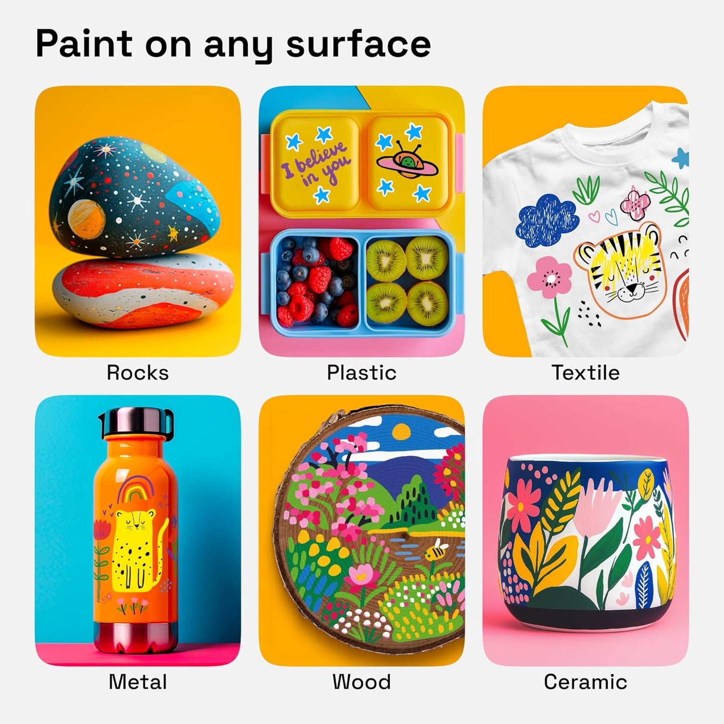 ARTISTRO 120 Acrylic Paint Pens, Acrylic Paint Markers, Fabric Markers for Textile, Canvas, Rock, Glass, Wood, Paper, Pumpkin, DIY (Dual Tip Dot + Fine, 120)