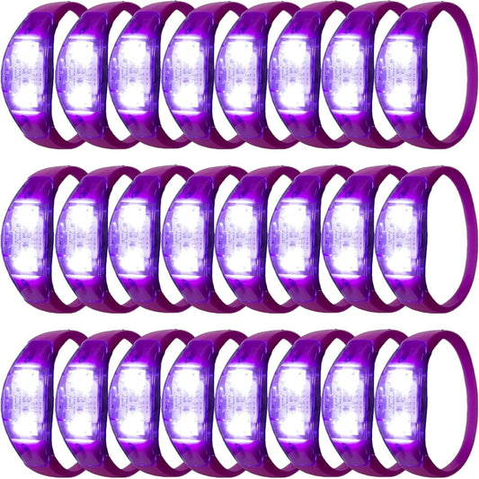 100 Pcs LED Bracelets Sound Activated with Flashing LED Strobe Music Control Light Up Bracelets for Rave, Game Prizes, Birthday Party Favor,Valentine's Day gift