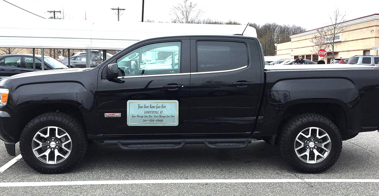 Car Magnet Signs Custom - 24"x12" (Set of 2), 30-mil Thickness with Rounded Corners (Teal)