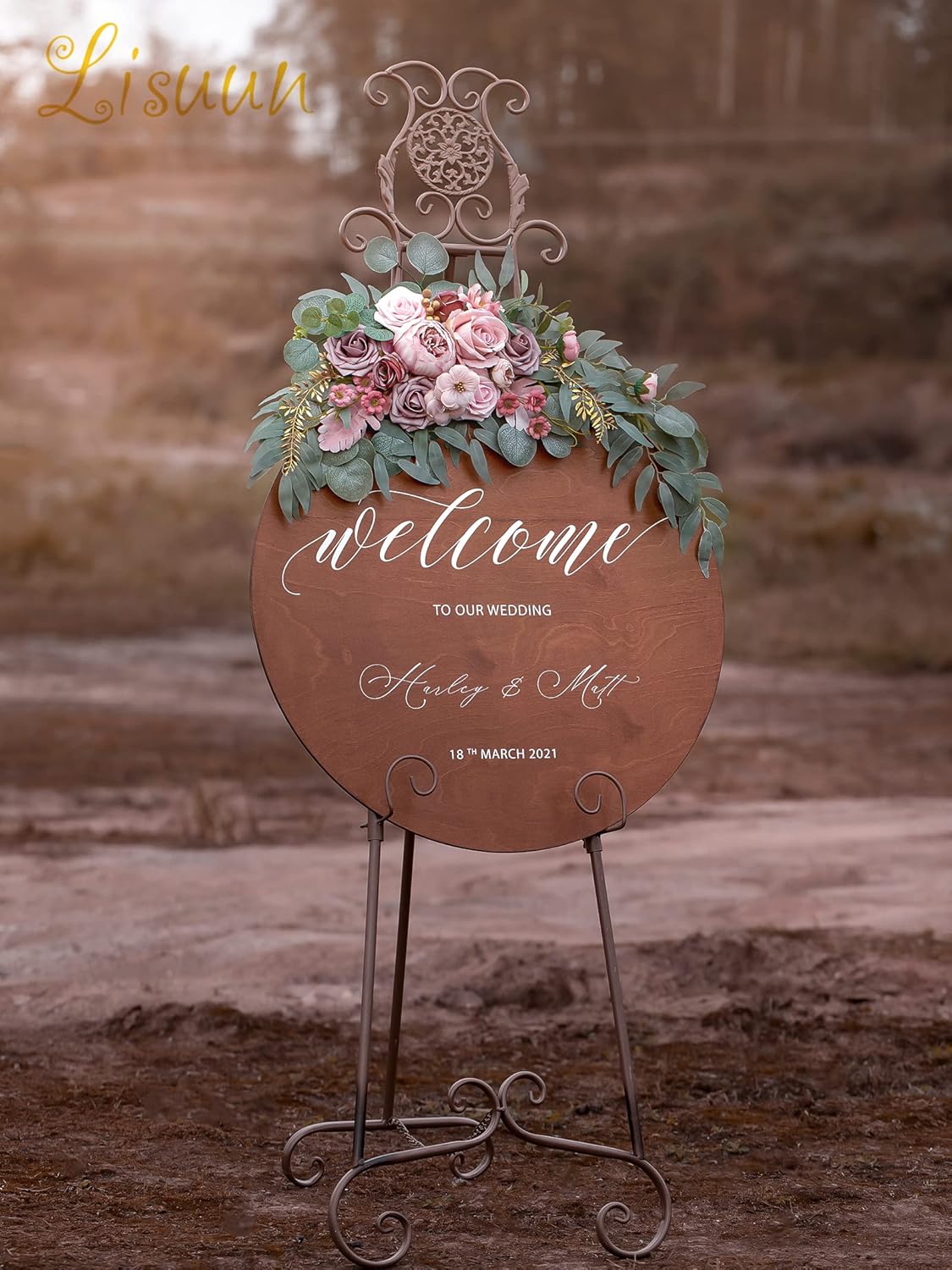 Wedding Arch Flowers, Artificial Flowers for Reception Backdrop and Welcome Ceremony Sign, Large Flower Swag for West Styles Wedding Ceremony Floral Decor - Pack of 2