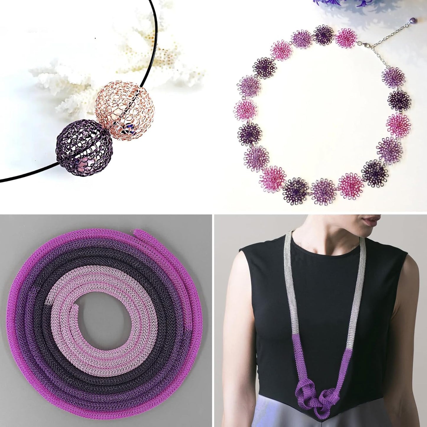 328FT Jewelry Wire 26 Gauge Tarnish-Resistant Copper Beading Wires Roll Bulk for DIY Crafts Jewelry Making, Purple Wire