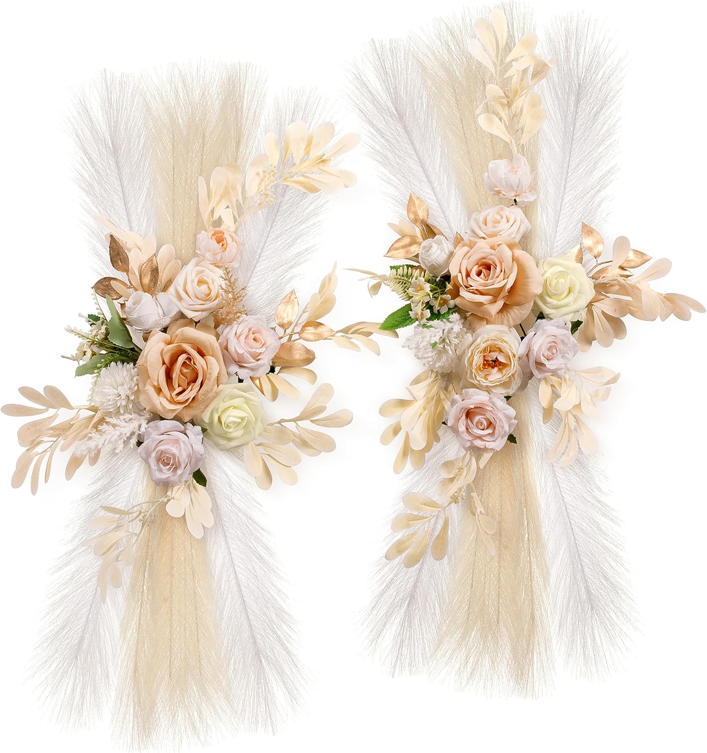 Wedding Arch Flowers, Artificial Flowers for Reception Backdrop and Welcome Ceremony Sign, Large Flower Swag for Dreamy Romantic Wedding Ceremony Floral Decor - Pack of 2