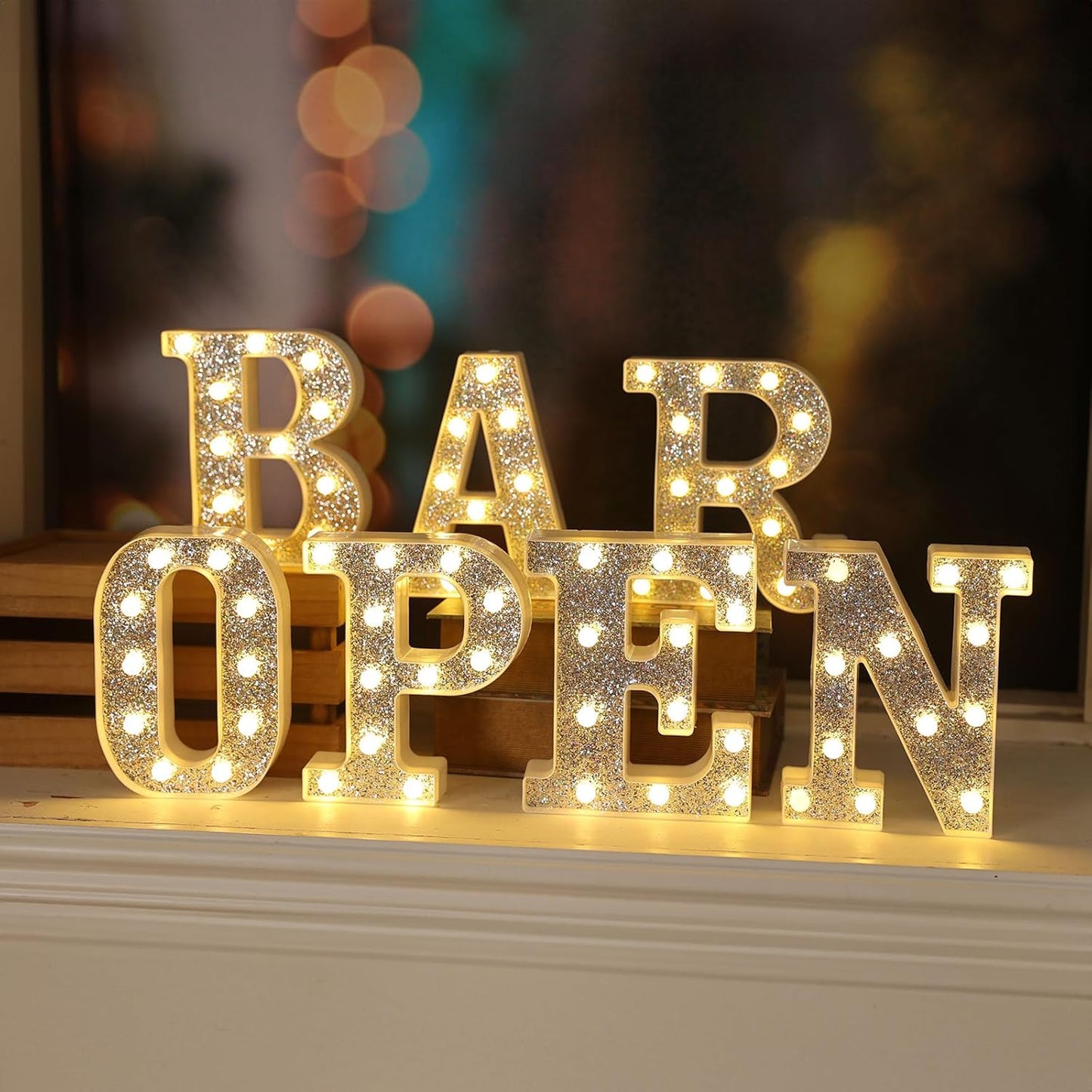 Light Up Letters, Marquee Light for Table Decorations, Glitter Signs for Prom, Events, or Engagement Party Decor, Featuring Alphabet & Number Lighted Letters, Z