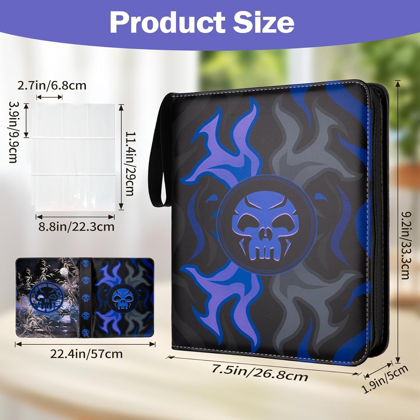 9 Pocket Card Binder for MTG/YGO/PTCG/Game Cards, Holds 900 Cards,Premium Card Collector Book for TCG Players,Toys Gifts for Kids(purple)