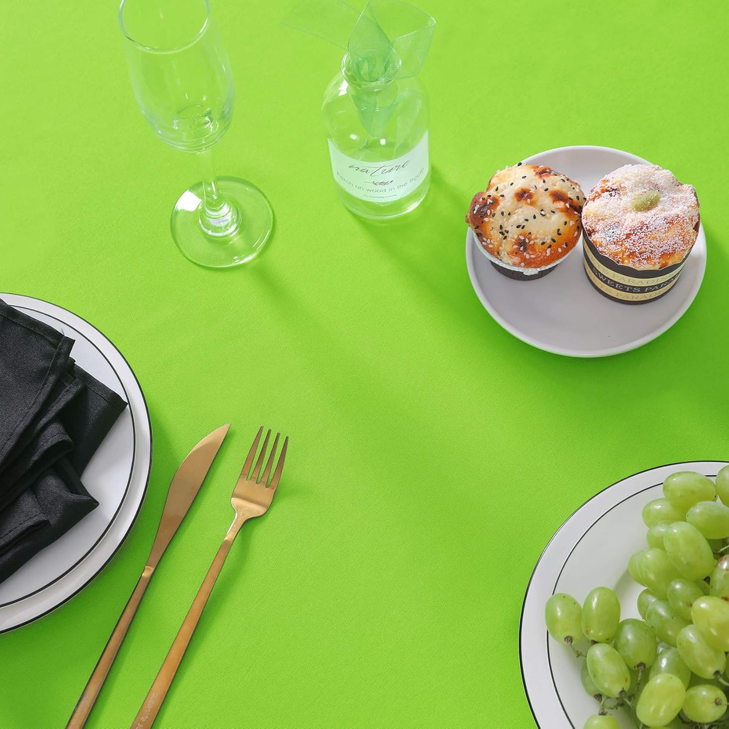 Rectangle Tablecloth 60x102 inch Washable Polyester Fabric Table Cloth for Wedding Party Dining Banquet Decoration（60x102, Apple Green）