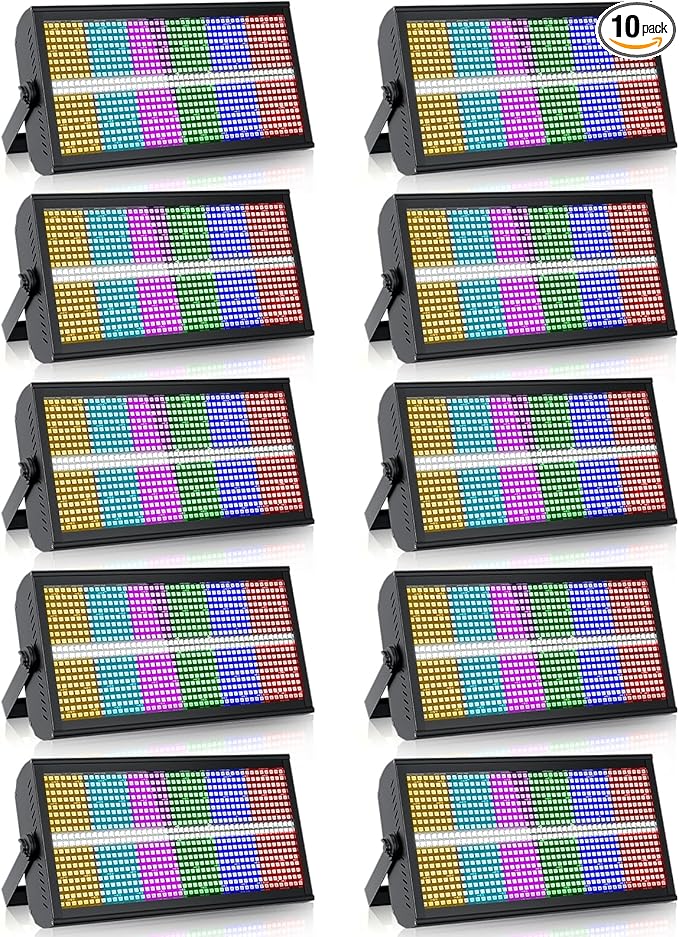Led Wall Washer Light,200W Stage Lighting Bar Dj Light Bar Party Lights DJ Disco Lights Professional DMX Control Auto Play Sound Activated Strobe Lighting for Parties Church Wedding Club-10PC