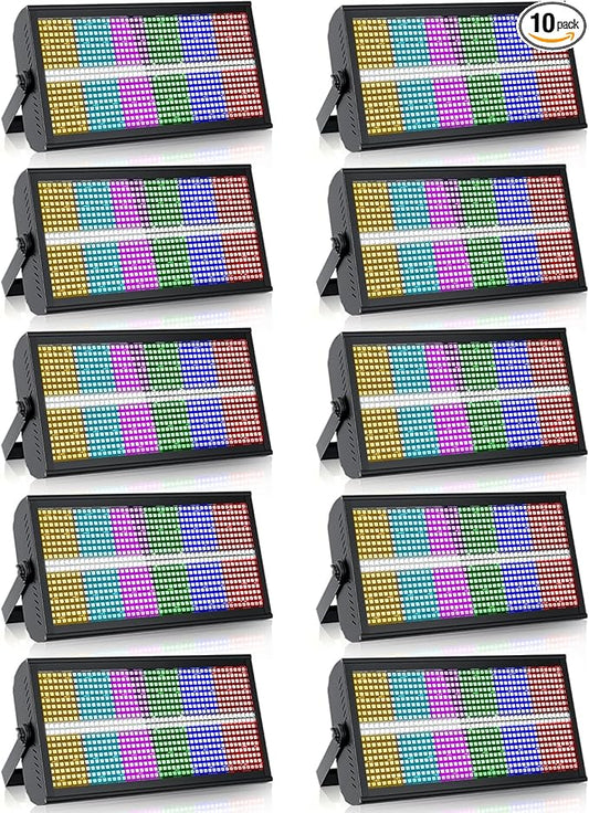 Led Wall Washer Light,200W Stage Lighting Bar Dj Light Bar Party Lights DJ Disco Lights Professional DMX Control Auto Play Sound Activated Strobe Lighting for Parties Church Wedding Club-10PC