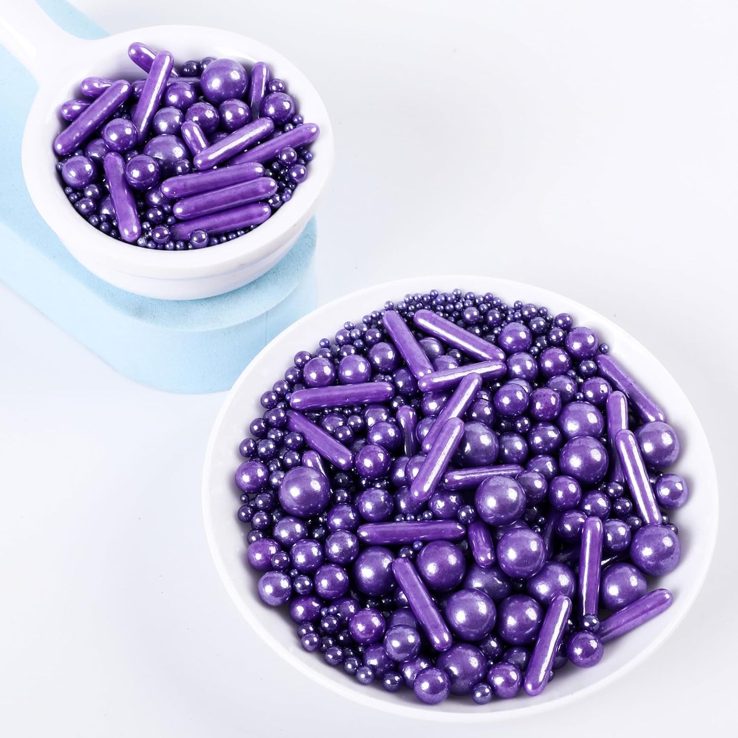 Kasvan Purple Mix Sugar Sprinkles - Edible Candy Pearls with 4-Claw Sprinkle Pen,118g/4.16 Oz, Gift Box Pack, Baking Cake Decorations, Ice Cream Toppings and Cookie Decorating (Purple)