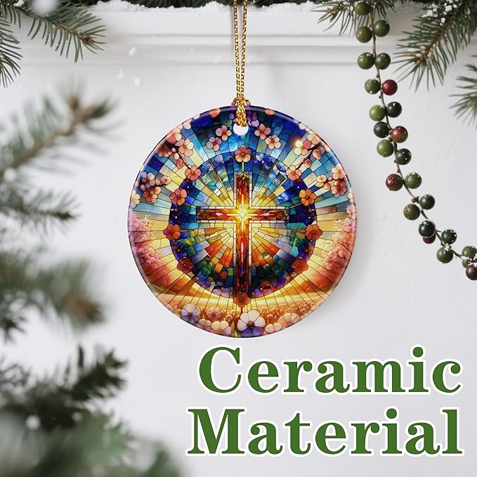 Christmas Ornaments, Catholic Cross Ornaments, Religious Christmas Decorations & Christian Home Decor | Religious Gift, Christian Gift, Spiritual Gifts, Boho Mandala Cross Ornament Gifts