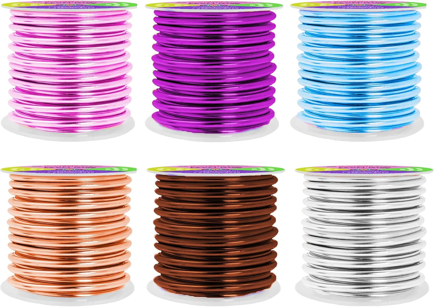 Mandala Crafts 8 Gauge Anodized Aluminum Craft Wire for Jewelry Making - 120 FT Colored Flexible Silver Copper Purple Pink Brown Ice Blue Wire - Bendable for Bonsai Armature Crafting Sculpting