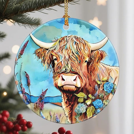 Christmas Ornaments, Cow Ornament, Christmas Tree Ornaments, Xmas Decorations, Holiday Decorations, Gifts for Cow Lovers, Holiday Party Gifts, and Xmas Gift Ideas