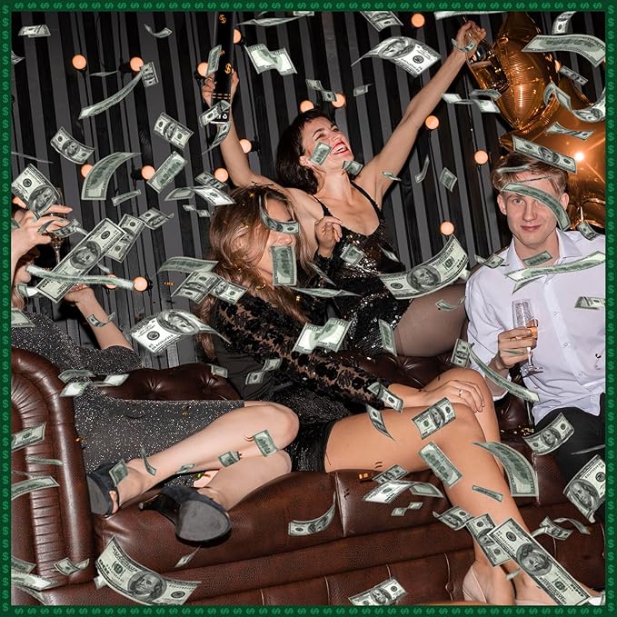 Confetti Cannon 12 Pack Party Poppers Money 100 Dollar Bill Confetti Poppers Make it Rain 12 inch Party Confetti Shooters Bill Launcher for Business Signing Opening Activities Birthday Party
