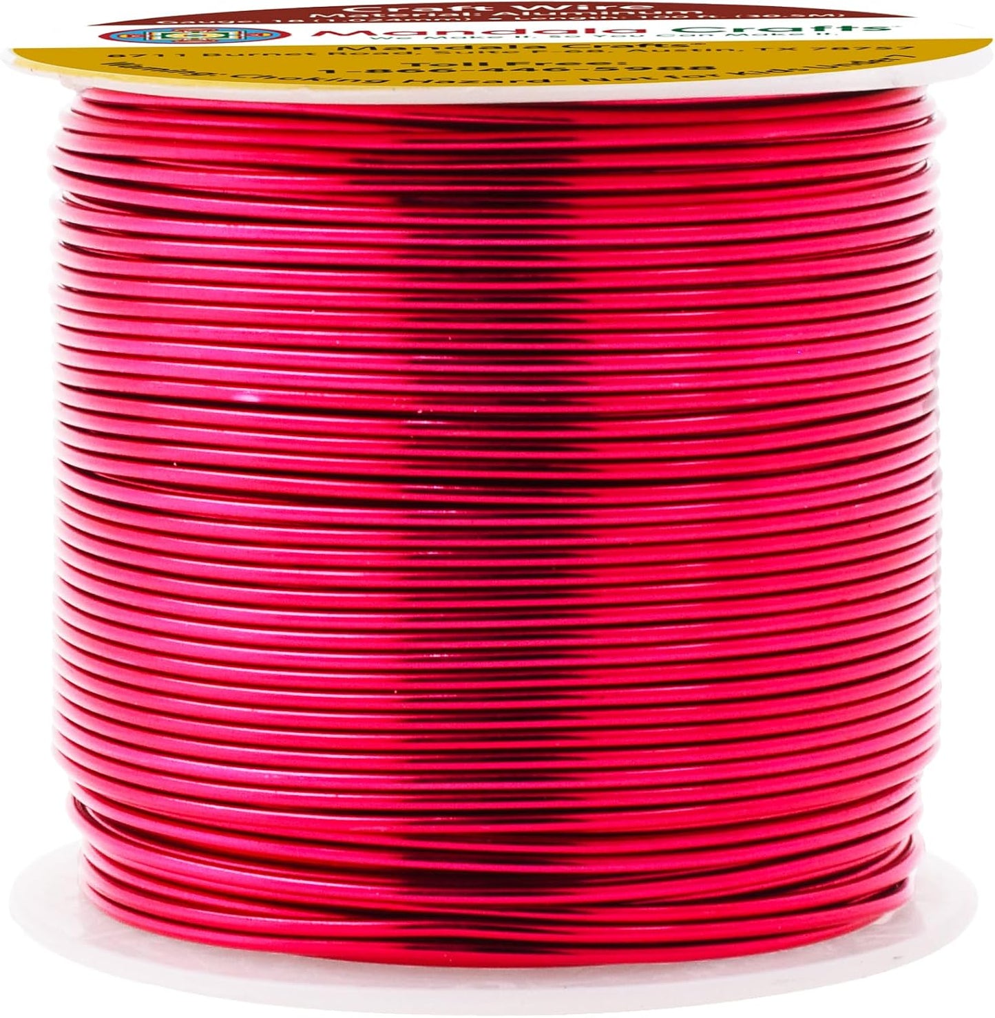 Mandala Crafts 18 Gauge Anodized Aluminum Craft Wire for Jewelry Making - 100 FT Colored Flexible Raspberry Wire - Bendable for Bonsai Armature Crafting Sculpting