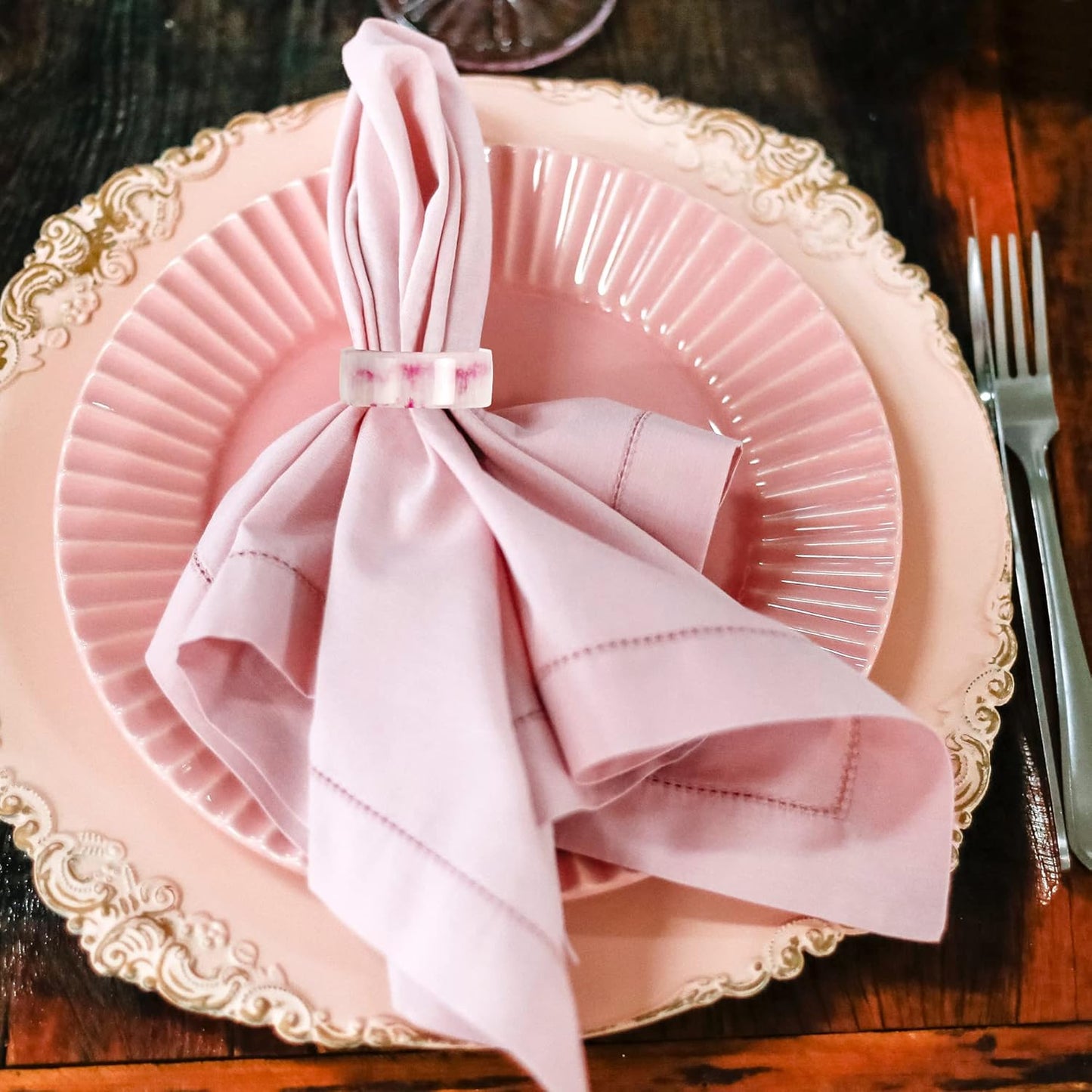 Set of 12 Epoxy Resin Napkin Rings - Colorful Napkin Ring Holders 1.5" Napkin Rings for Christmas Party Decoration, Dinning Table, Family Gatherings, Table Décor(Multi Pastel)- ALPHA Living HOME