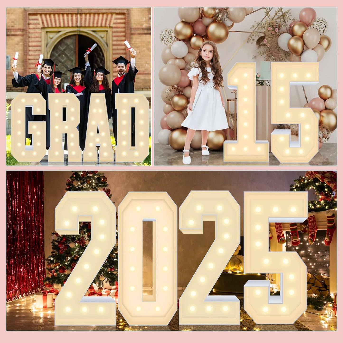 4FT Marquee Plastic Letters O - Light up Letters O Are Made from Corrugated Plastic Board - Quick Assembly Without Tools, Disassembled Components Can Be Used for Garage Sale Signs, Yard Sale Signs