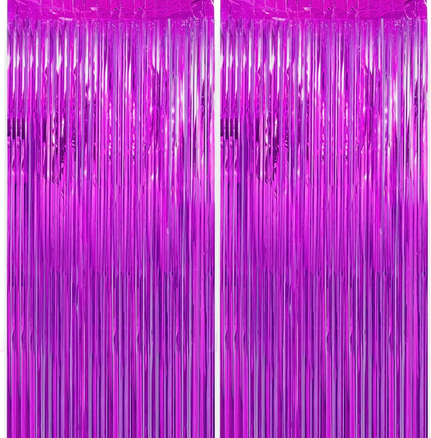 2 Pack 3.28 ft x 6.56 ft Rose Red Tinsel Curtain Party Backdrop Decorations, Metallic Foil Fringe Backdrop Door for Halloween, Christmas, Birthday Graduation Wedding Party Streamers Photo Backdrop.