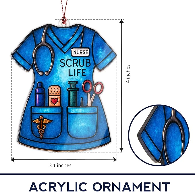 Nurse Christmas Ornament – Healthcare Worker Ornament | Medical Gifts for Nurses + Doctor Ornament – Nurse Appreciation Gifts – Christmas Ornament 2025
