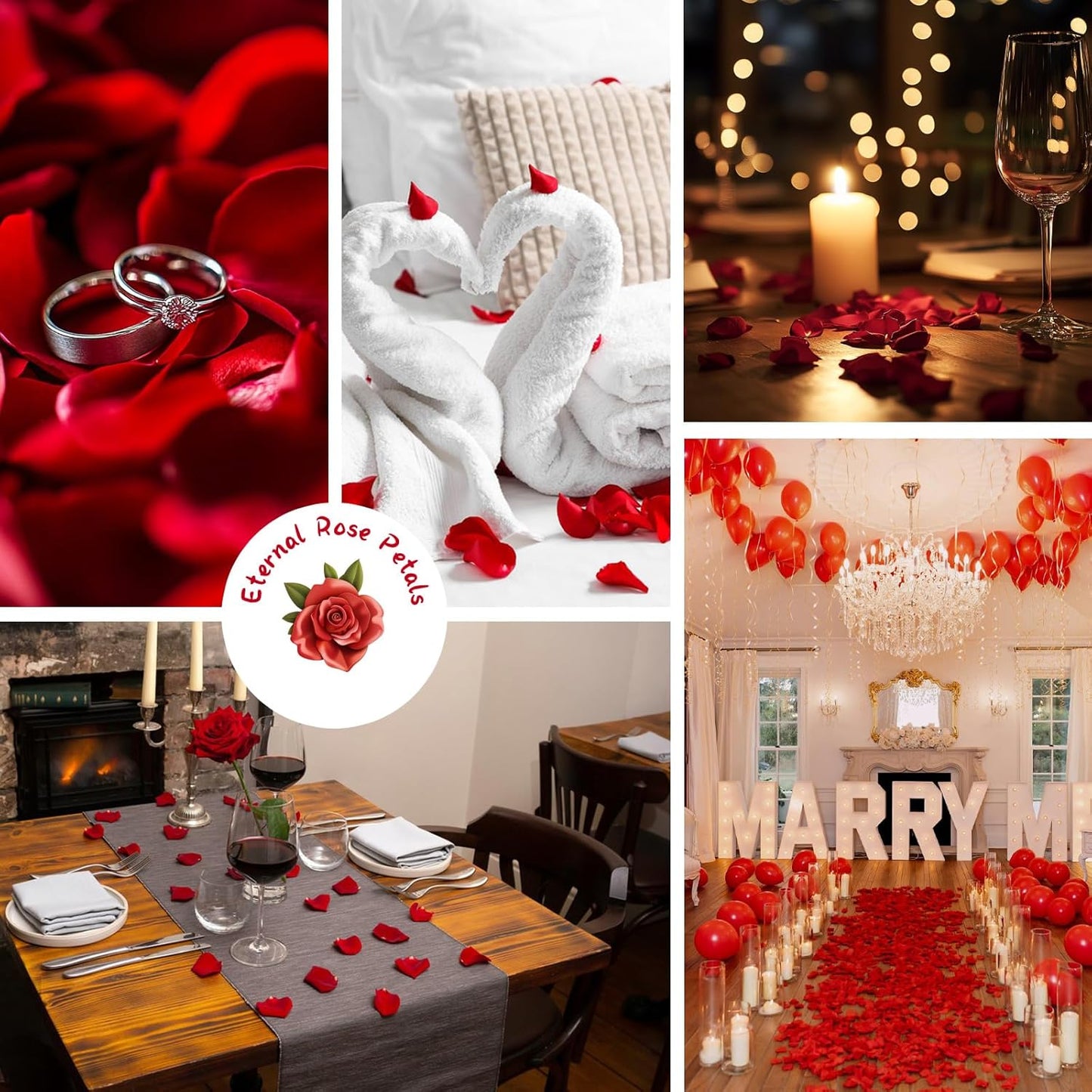 340 PCS Real Red Rose Petals, 3.17oz Dried Flower Confetti Petals for Wedding Flower Girl to Throw at Wedding Party, Romantic Night Bridal Shower Valentine's Day Decor