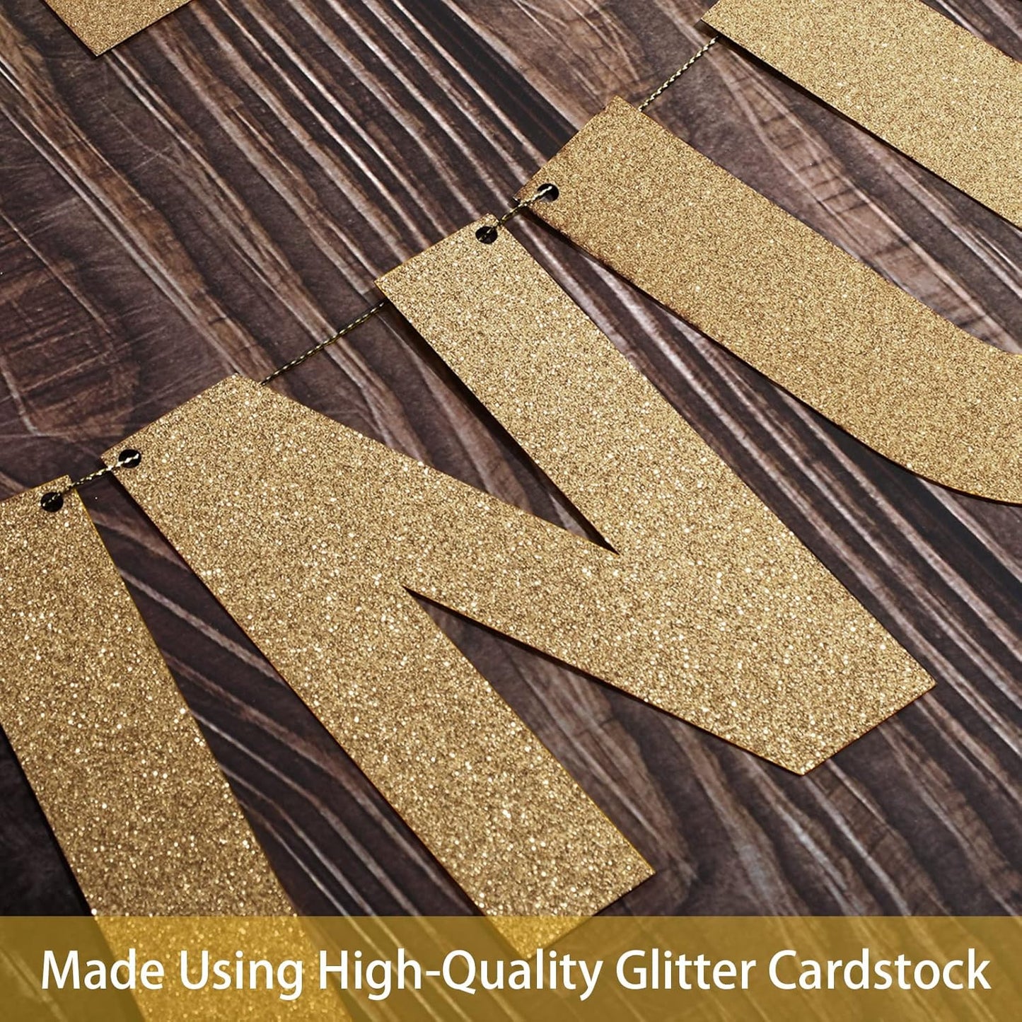 TaoBary 112 Pcs DIY Letter Custom Banner Glitter Customizable Banner Kit Including 107 Letters and Numbers 3 Rope for Valentine Birthday Party(Champagne Gold)