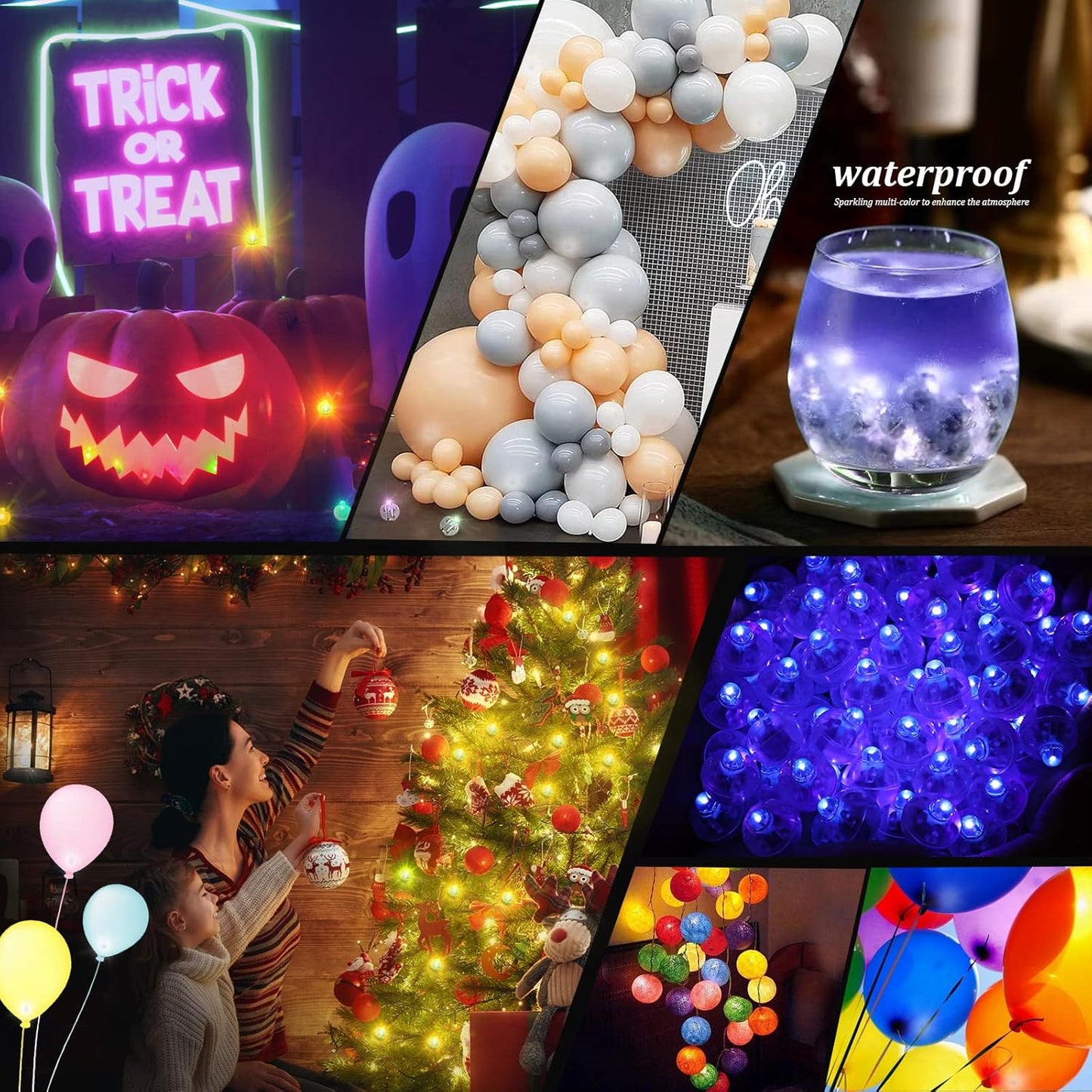 50pcs LED Purple Balloon Light, Round Led Mini LED Lights for Paper Lantern Balloon Indoor Outdoor Party Event Fun, Birthday Party Wedding Decoration Supplies