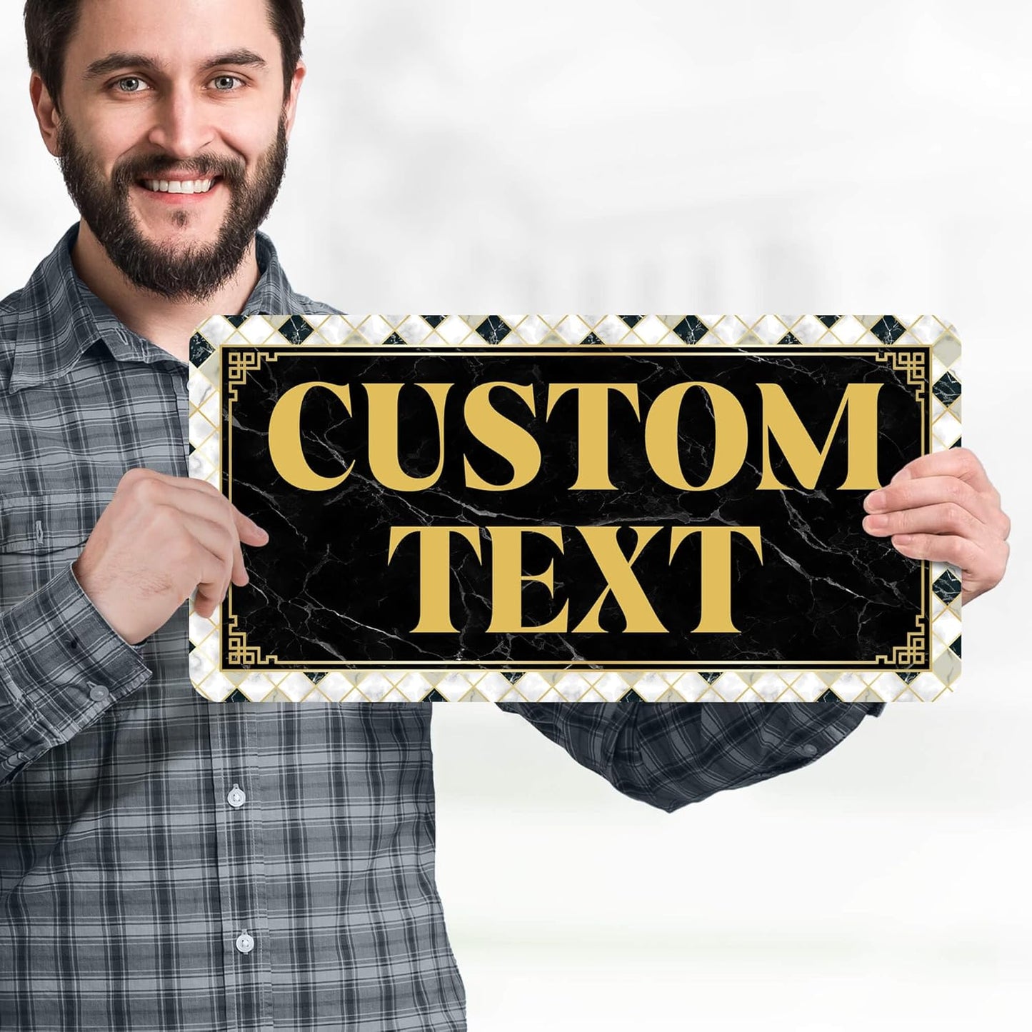 Custom Sign, Custom Street Sign, 11 Font Colors, 13 Font Styles, 4 Hole Options, 22 Sizes, 9x18 Inches, Rust Free DiBound, Fade Resistant, Made in USA by My Sign Center (Marble Tile)