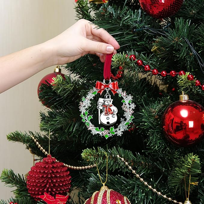 Christmas Ornament 2025 Silver Christmas Snowman Ornament Funny Holiday Xmas Keepsake Tree Hanging Decor Christmas Decorative Xmas Gifts for Family Friends