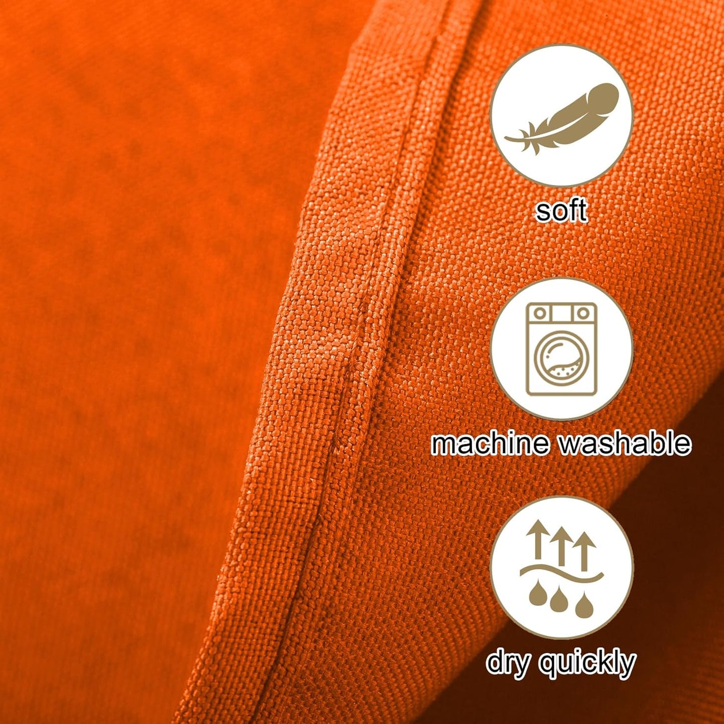 Ascoza 2pack 108 Inch Orange Round Tablecloth in Washable Polyester Fabric for Wedding/Banquet/Restaurant/Parties