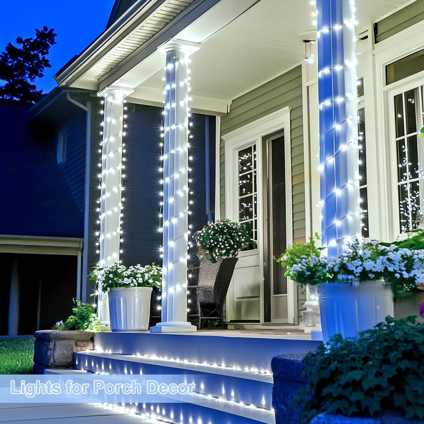 JMEXSUSS 800 LED White Christmas String Lights Outdoor, String Twinkle Lights Clear Wire Plug in for Tree Christmas Room Wedding Outside Decorations