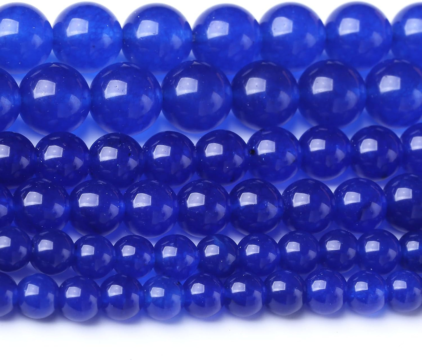 Mysterious Blue Chalcedony Stone Beads Gemstone Round Crystal Energy Jade Beads Stone Beads for Jewelry Making DIY Bracelet Necklace Jewelry Making 1 Strand 15.5inch 35PCS 10MM