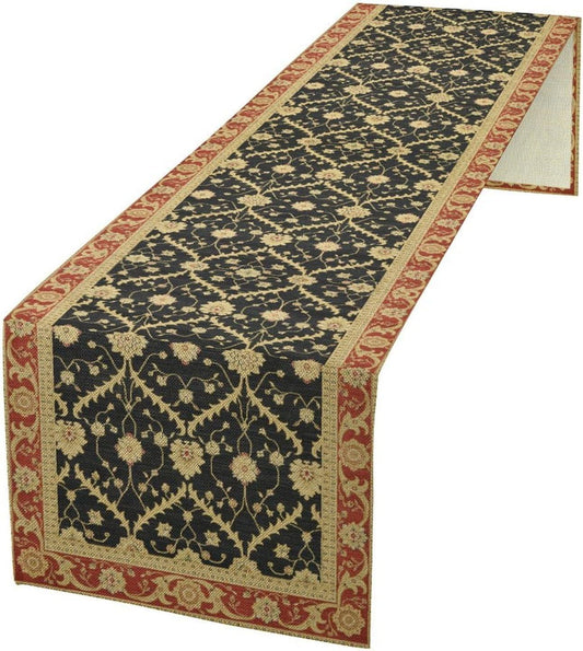 Vintage Morris Floral Table Runner, Boho Rustic Farmhouse Flower Pattern for Home Kitchen Table Decor Dining Coffee Room Party Decor 13x120in