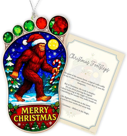 Funny Christmas ornaments - Bigfoot gifts - Big foot sasquatch gift - Sasquatch Gifts - Bigfoot ornament - Christmas ornaments 2025 - White elephant gifts - Xmas Tree Funny Decoration