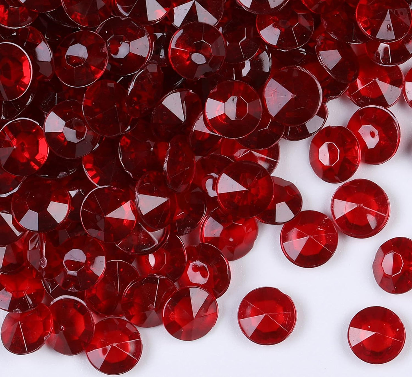 1000pcs/ Pack Wedding Table Acrylic Diamond Scatter Crystals Confetti Acrylic Gems Vase Fillers Rhinestones for Wedding, Bridal Shower, Vase Beads Decorations (10mm, Burgundy)