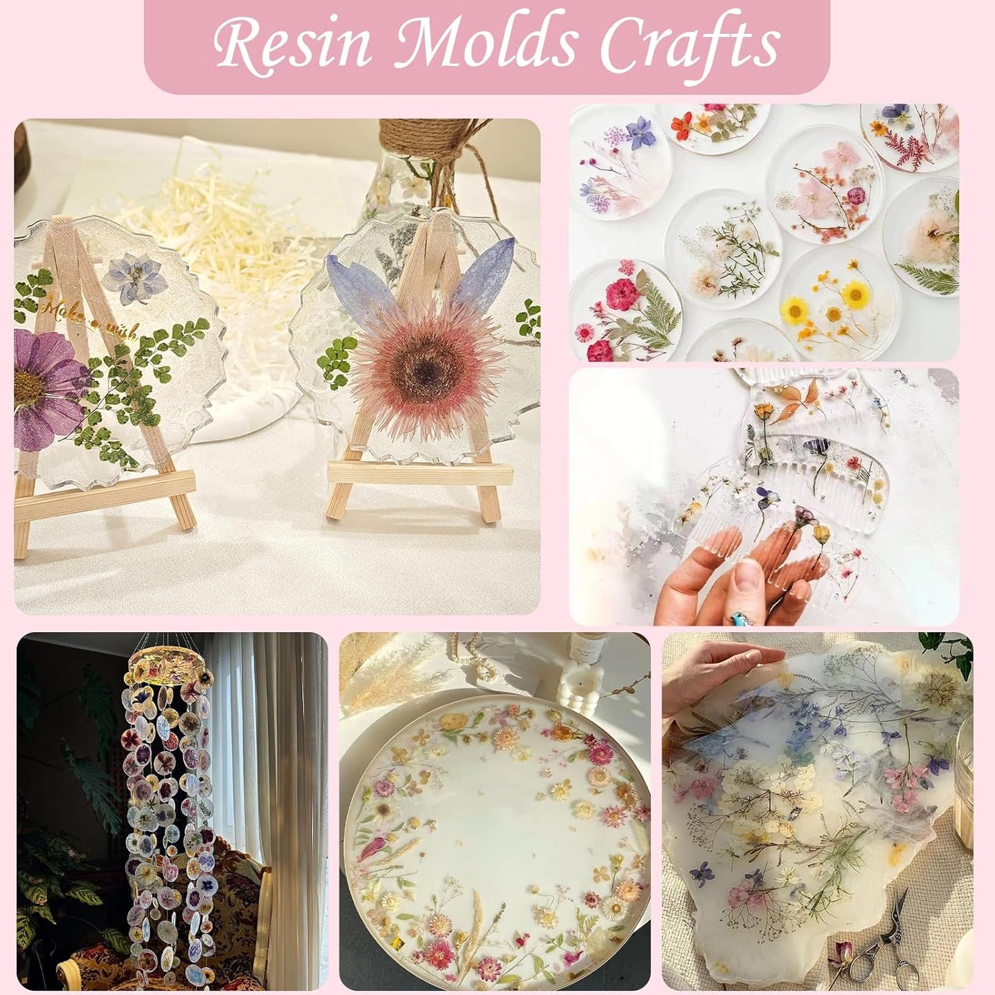 100P Vintage White Dried Flowers for Crafts, Real Natural Pressed Flowers in Retro White Tones for Resin Art, DIY Crafts, Jewelry & Candle Decor – Tweezers Included