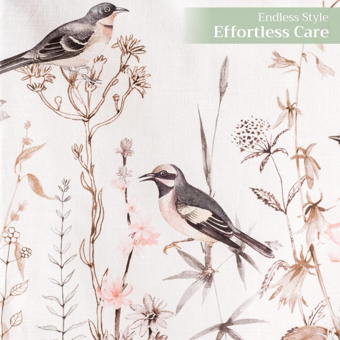 Maison d' Hermine Table Runner 100% Cotton Double Layer Table Runners 108 inches Long Decorative for Home Dining Party Wedding Bridal Shower Spring Summer (Meadow Florals - Brown, 14.50" x 108")