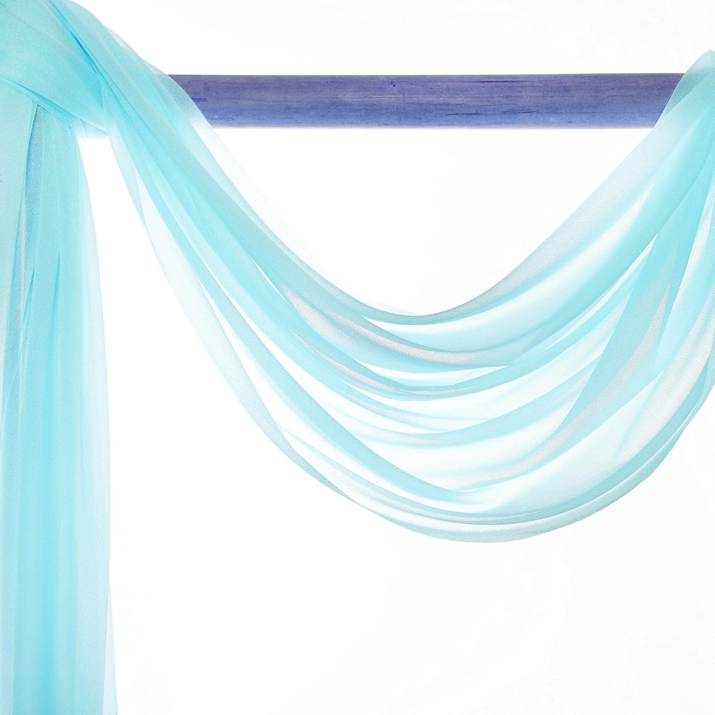VDS Pack of 2 Panel (30 Inch X 50 Feet) Wedding Arch Draping Fabric Sheer Chiffon Fabric Drapery for Wedding Ceremony Reception Swag Backdrop Canopy Chuppah ARBO Altars Decoration (Teal)