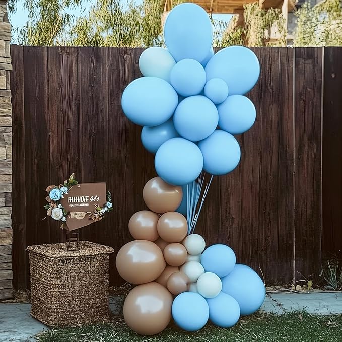 Llight Blue Latex Balloons, 100pcs 12inches Round Helium Light Blue Balloons for Birthday Baby Shower Wedding Birthday Party Decorations