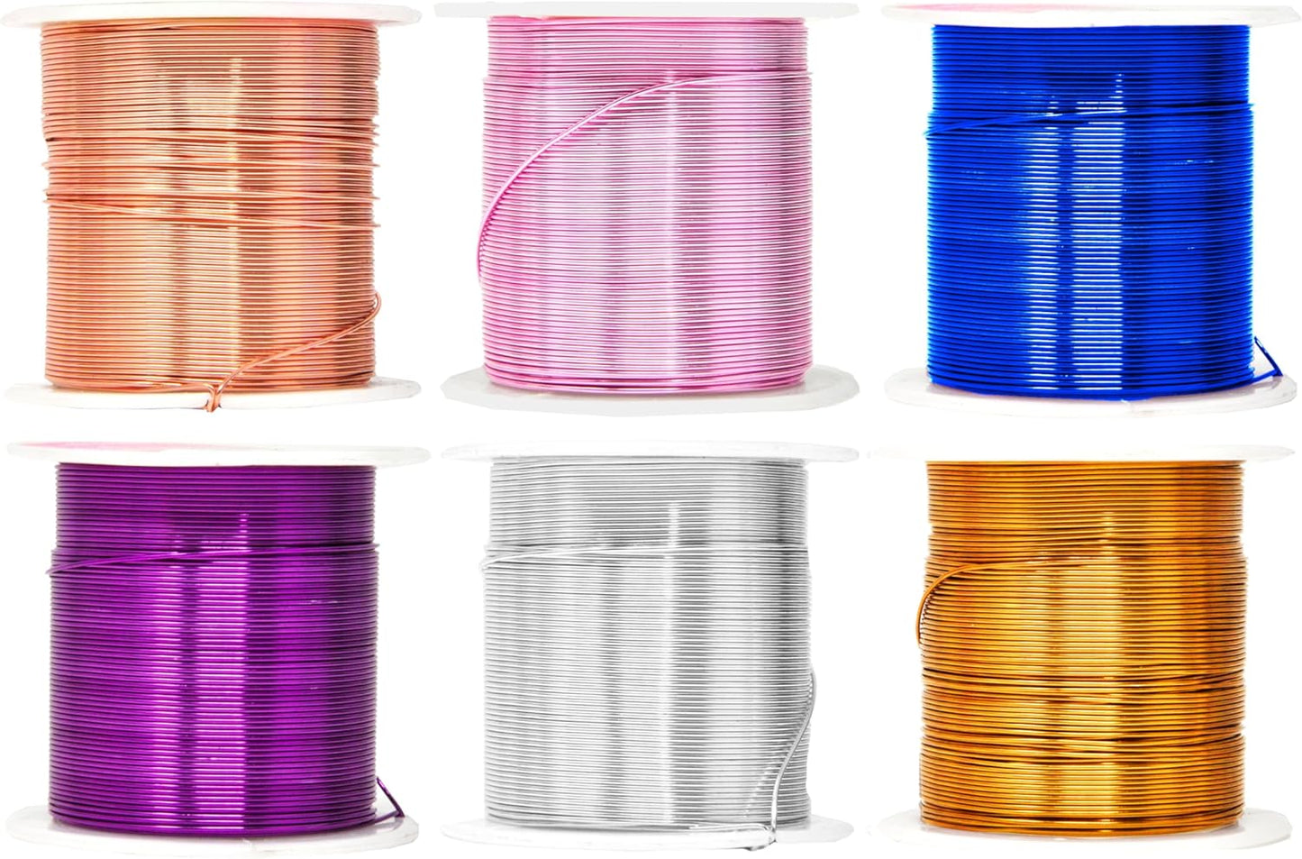 Mandala Crafts 14 Gauge Anodized Aluminum Craft Wire for Jewelry Making – 330 FT Colored Flexible Silver Copper Gold True Blue Purple Pink Wire - Bendable for Bonsai Armature Crafting Sculpting