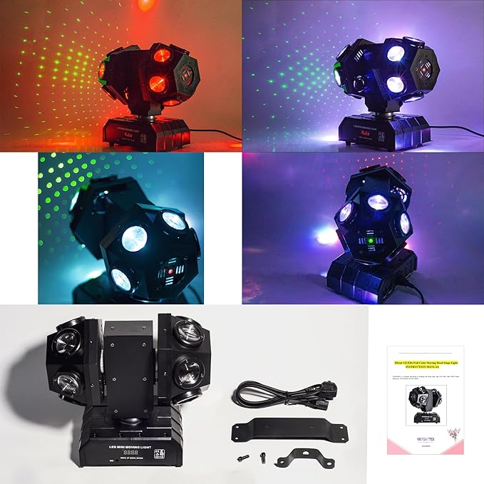 Moving Head Stage Lights Professional DMX512 DJ Lights Sound Activated for KTV Disco Party Wedding Concert Festival