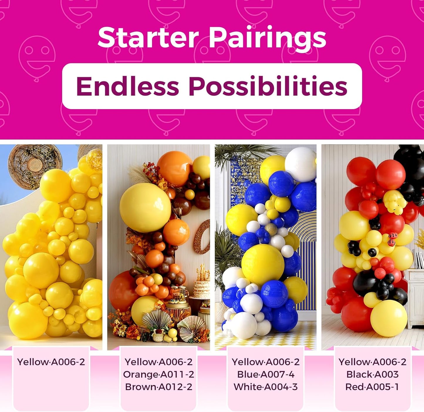 Bezente Yellow Balloons Latex Party Balloons - 100 Pack 12 inch Round Helium Yellow Balloons for Birthday Sunflower Party Decorations