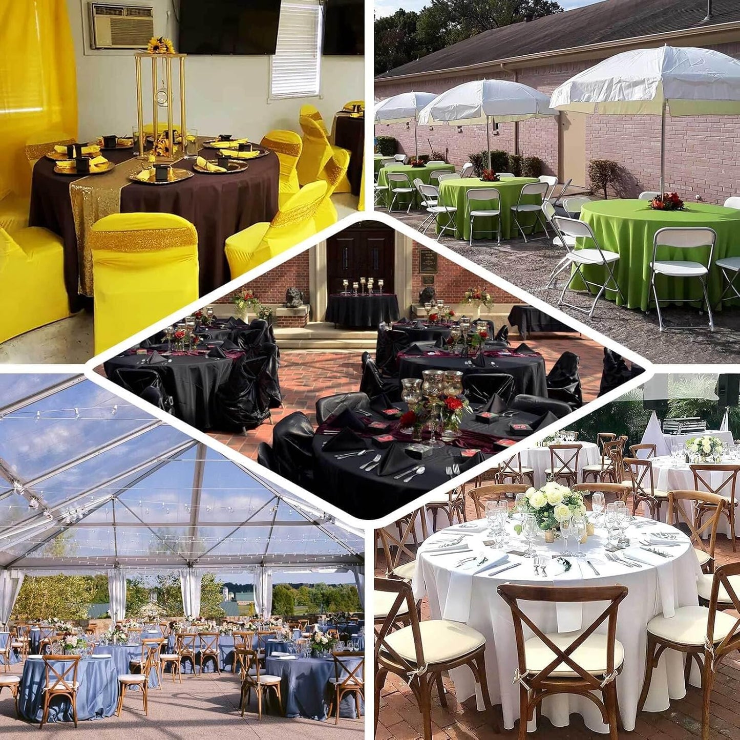 Efavormart Round Tablecloth, 120 Inch Stain & Wrinkle Resistant Washable Table Cloth, Decorative Polyester Fabric Table Cover for Banquet, Wedding, Dining - Royal Blue